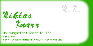 miklos knarr business card